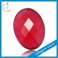Charming hot sale oval flat back checker cut bead ruby gemstone